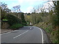 Approaching a sharp bend in the Wern Road, near Minera