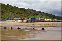 TG2242 : All the Beach Huts east of Cromer pier by Peter Facey