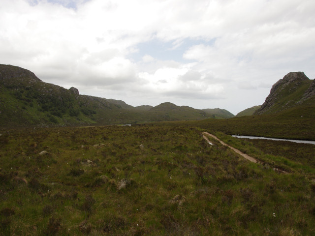 View of the track and Gruinard River looking NW