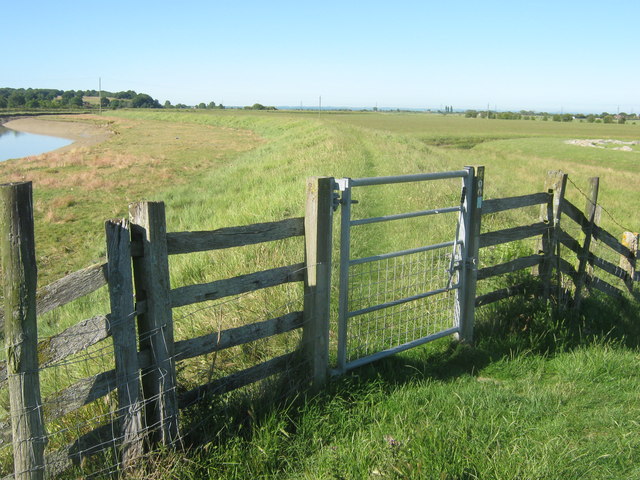Gate on Saxon Shore Way beside the River Rother