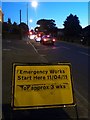 Northbourne: overrunning roadworks on Wimborne Road