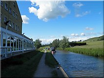 SD9949 : The Leeds Liverpool canal with the Rendezvous Hotel on the left by Steve  Fareham