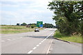 Layby on the A5 looking East to A5/A38 Roundabout