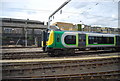 Train parked up near Euston Station