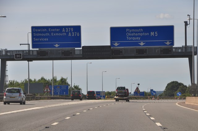 Exeter : M5 Motorway © Lewis Clarke :: Geograph Britain and Ireland