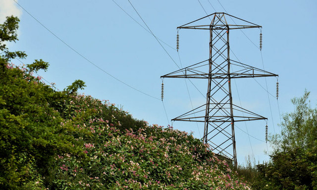 Pylon and power lines near Mary Peters Track, Belfast (1)
