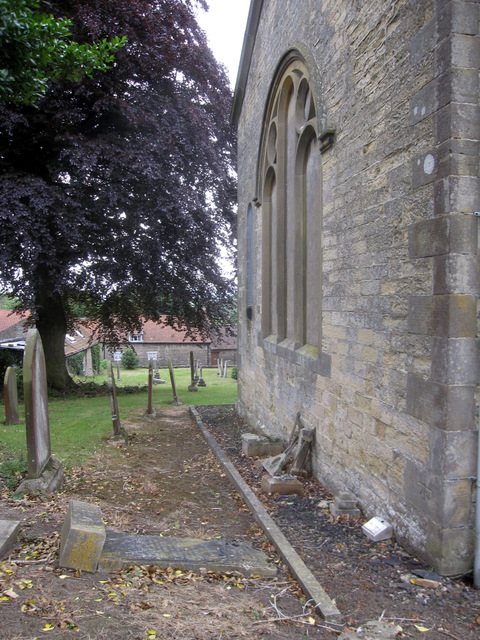 The east end of Snainton church, and a bench mark