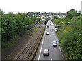 Railway and road in Chepstow