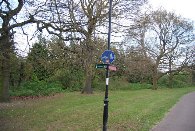 Signpost for footpath and cycleway