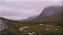 NN9896 : A damp morning at the Tailors' Stone, Lairig Ghru by Greg Fitchett