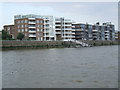 Flats on the river bank near Hammersmith