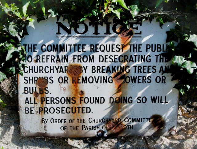 Sign outside Graveyard of West Anwoth Church