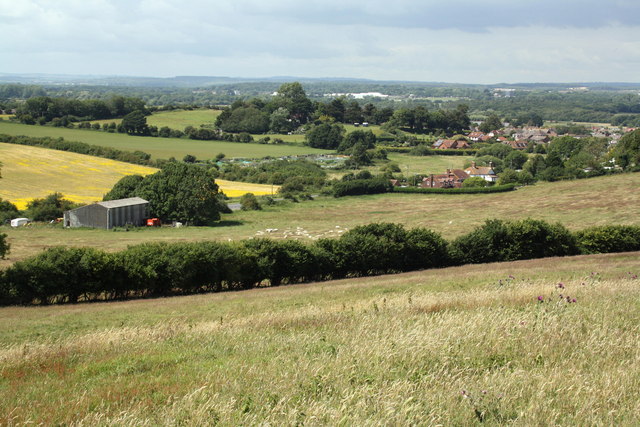 View over farm and towards Wool from... © Roger Templeman :: Geograph ...