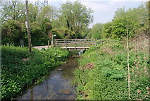 TQ6960 : Small stream in Leybourne Lakes Country Park by N Chadwick