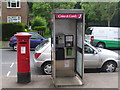 Riddlesdown: postbox № CR8 337 and phone, Lower Barn Road