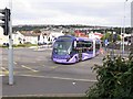 Bus rapid transit vehicle travelling south from Ffordd y Gollewin, Swansea