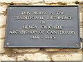 Plaque on a Higham Ferrers house