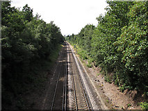 TQ4078 : Railway west of Halstow Road by Stephen Craven
