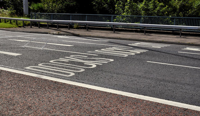 Lane markings, Fortwilliam roundabout, Belfast