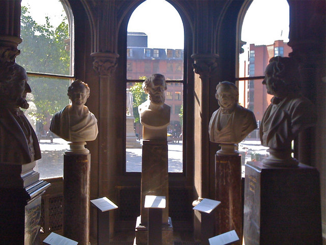 Manchester Town Hall display of busts