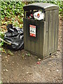 litter bin on path by Bridge