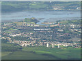 Dumbarton, River Leven and River Clyde from the air