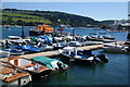 Landing quay and lifeboat at Salcombe