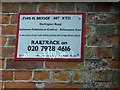 Railway bridge identification plate, Folkestone