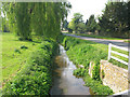 Stream alongside the A4095 in Clanfield