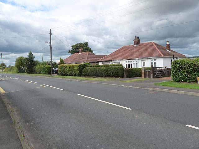 Bungalows at the west end of Ulgham
