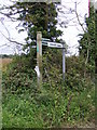 TM4160 : Bridleway sign to the B1069 Snape Road by Geographer