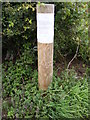TM4358 : Footpath Notice attached to the gatepost at Grange Farm Entrance by Geographer