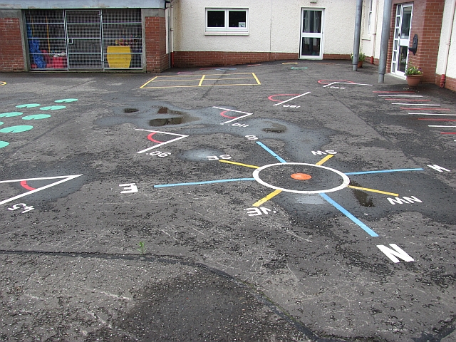 Playground markings, Royal School of... © Richard Webb cc-by-sa/2.0 ...