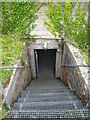 The exit from the escape staircase at Porthcurno cable station