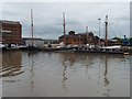 SO8218 : Boatyard with drydock, Gloucester Docks by Christine Johnstone