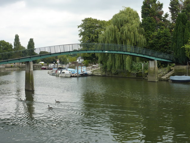 Footbridge over the river Thames to Eel Pie Island, Twickenham