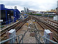 View from the platform at Poplar DLR station