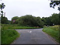 Road junction at Whitwell Common