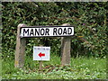 TM2649 : Manor Road sign by Geographer