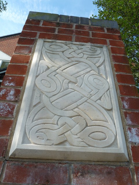 Traditional design on a pillar in Brintons Road