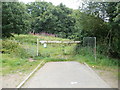 Entrance to woodland on the north side of Gaer Fort, Newport