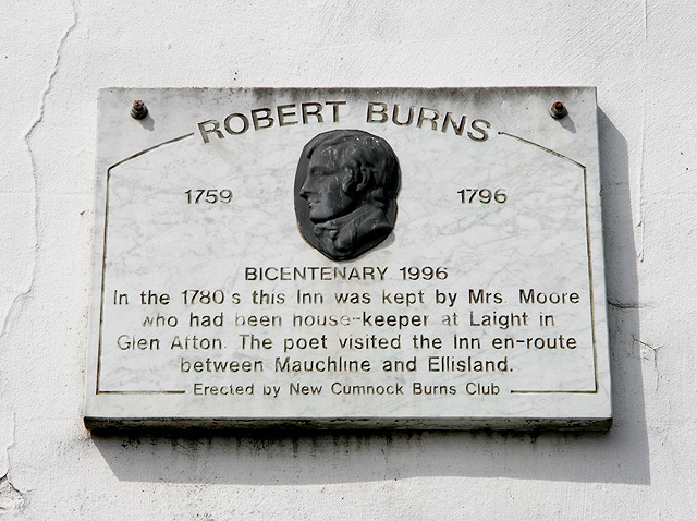 A Robert Burns plaque in New Cumnock