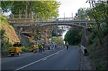 TQ2652 : Reigate Hill footbridge - refurbishment by Ian Capper