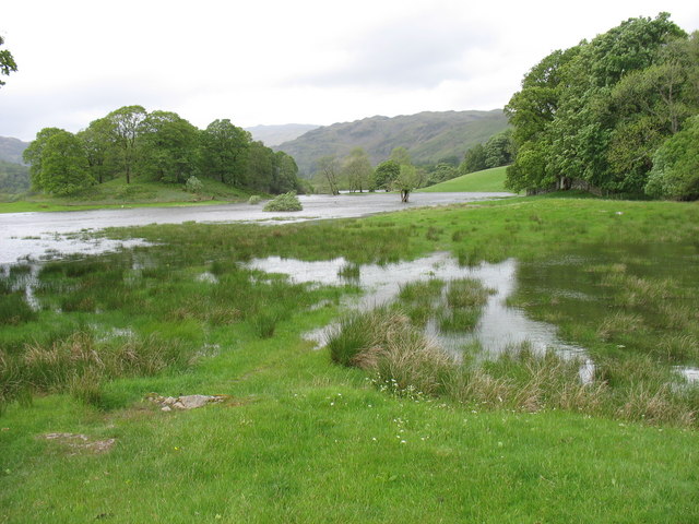 The River Brathay in flood