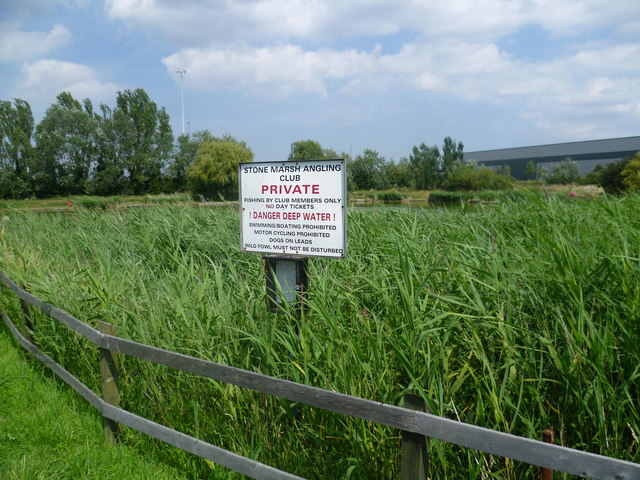 Notice for Stone Marsh Angling Club © Marathon :: Geograph Britain and ...