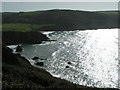 SW9840 : View from the South West Coast Path, looking east by Rob Purvis