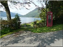 NS0877 : Phone box at Kings Landing by Russel Wills