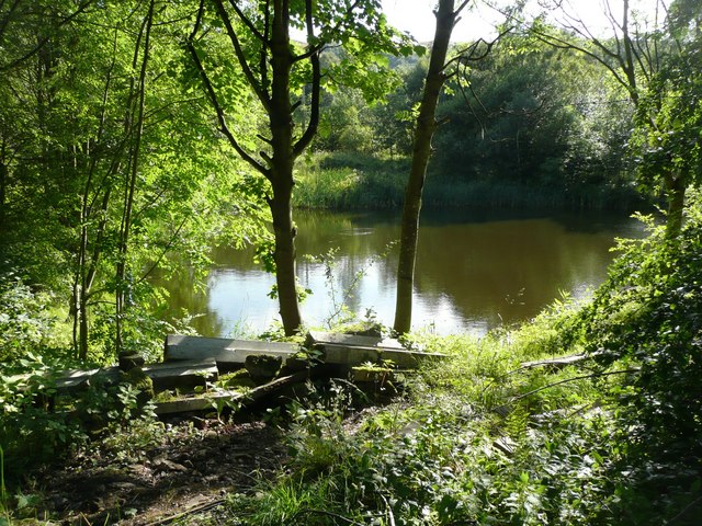 Fishing pond off Roger Gate, Mytholmroyd