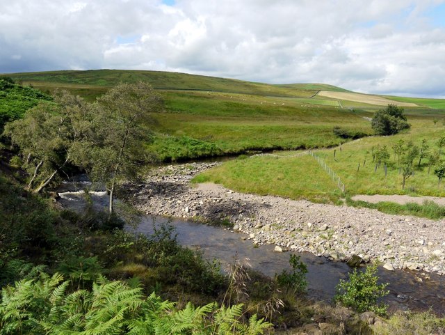 Sharp bend on River Coquet east of Linshiels
