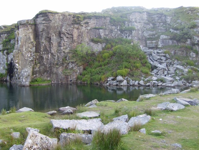 Disused quarry on Bodmin Moor, It was very wild and windy o…